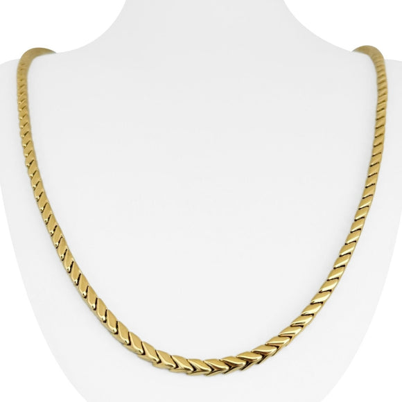 14k Yellow Gold 39g Long Polished 4mm Fancy Link Necklace Italy 30