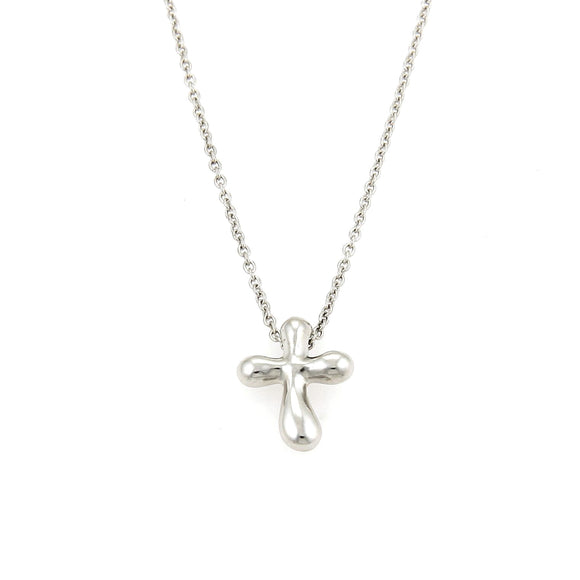 Tiffany & Co. Elsa Peretti Mini Platinum Cross Pendant Necklace 16