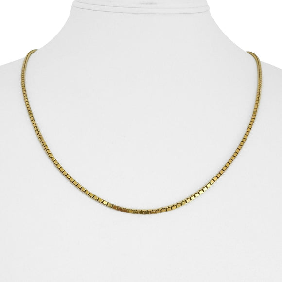 18k Yellow Gold 14.2g Solid 2mm Box Chain Necklace Italy 20