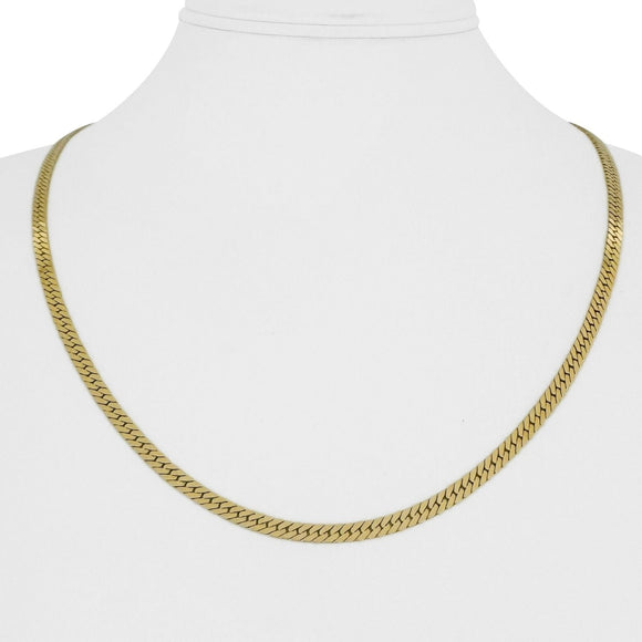14k Yellow Gold 13.7g Solid Thick 3mm Herringbone Link Chain Necklace 21