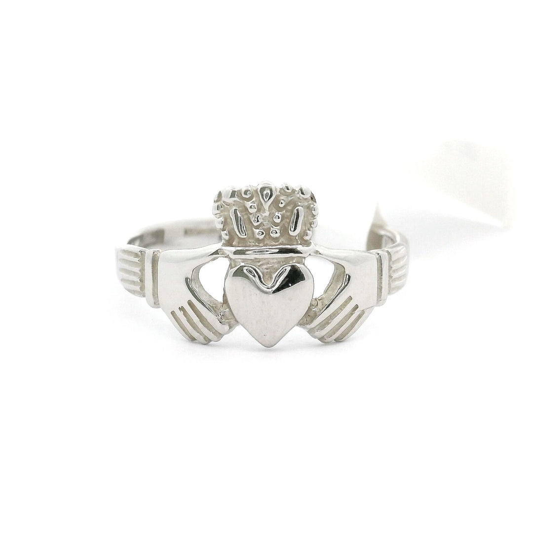 Brand New 14k White Gold Ladies Claddagh Ring Size 6