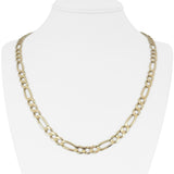 14k Yellow Gold 35.9g Semi Solid 6.5mm Figaro Link Chain Necklace Italy 23"