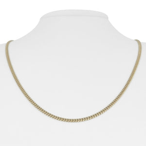 14k Yellow Gold 12.8g Solid Thin 2.5mm Cuban Curb Link Chain Necklace Italy 22"