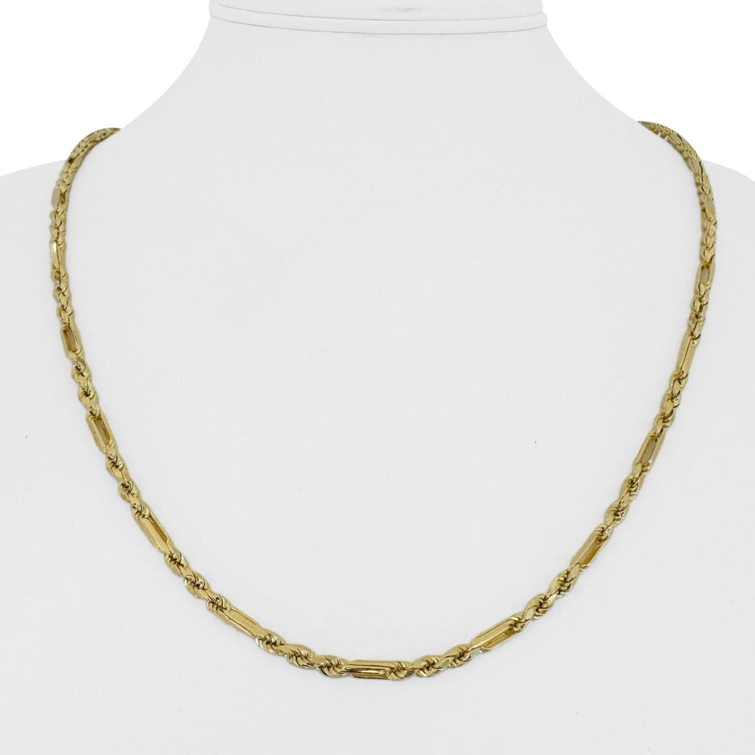 Brand New 14k Yellow Gold Figarope Chain Necklace Italy 22"