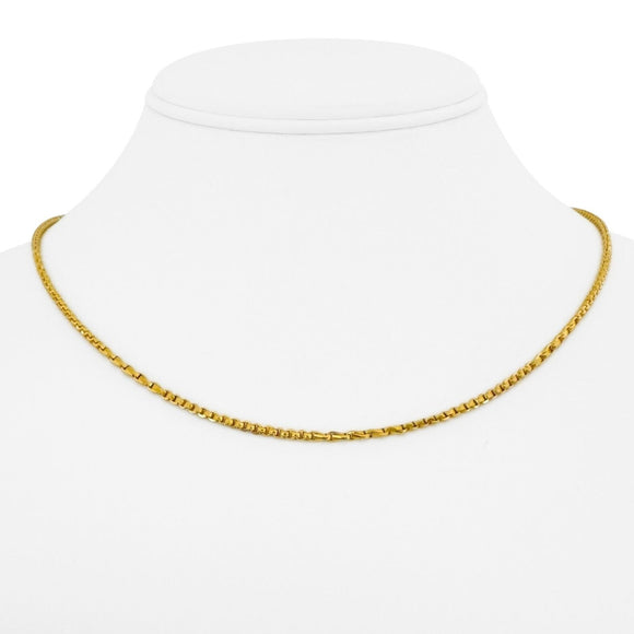 22k Yellow Gold 11.7g Solid Thin 2mm Fancy Cable Link Chain Necklace 18
