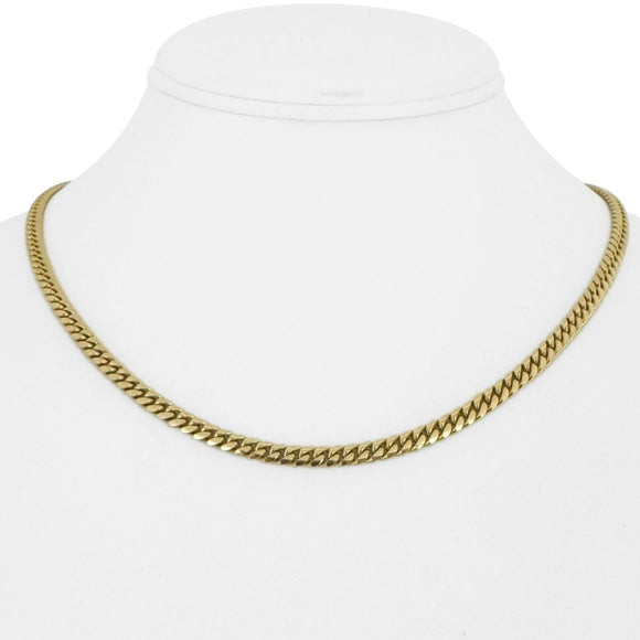 14k Yellow Gold 22.2g Solid Ladies 4mm Cuban Link Chain Necklace 17