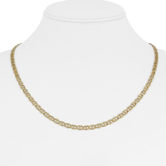 18k Yellow Gold 11.2g Light Thin 3.5mm Mariner Gucci Link Chain Necklace 19.5