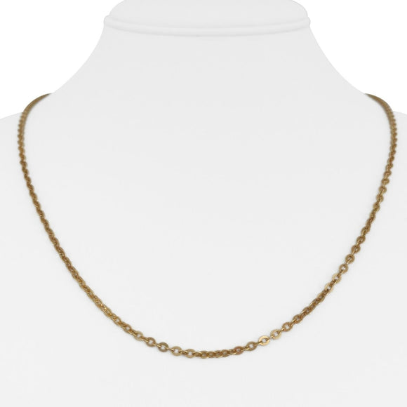 18k Yellow Gold 8g UnoAErre 2.5mm Circle Cable Link Chain Necklace Italy 20