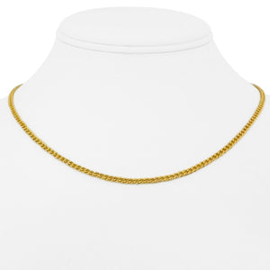24k Pure Yellow Gold 12.2g Solid Thin 2.5mm Curb Link Chain Necklace 16"