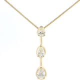 Brand New 14k Yellow Gold and 0.50ct Three Diamond Pendant Necklace 20"
