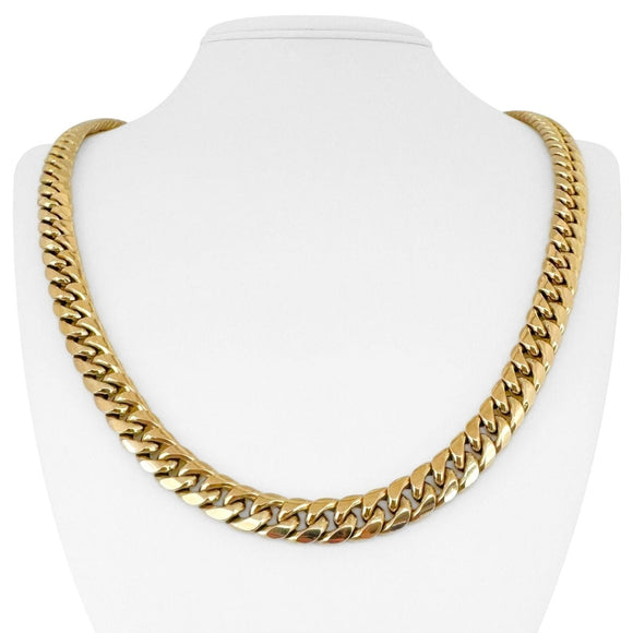 10k Yellow Gold 51.7g Hollow Thick 9mm Cuban Link Chain Necklace 24