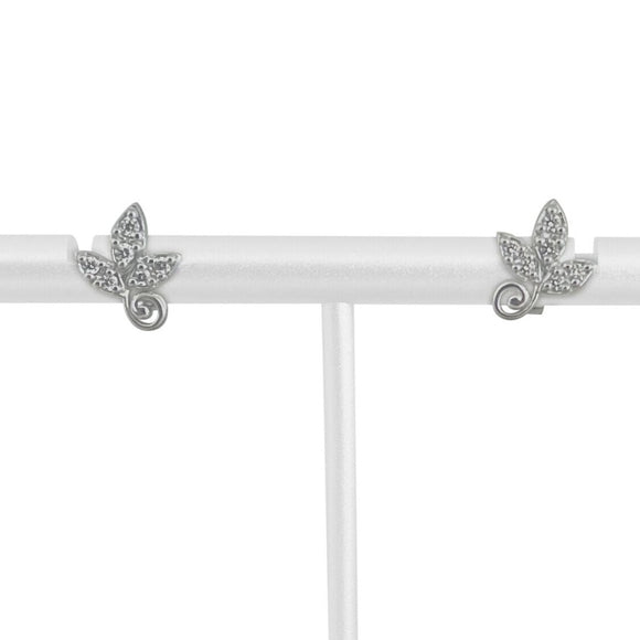 Tiffany & Co. Paloma Picasso 18K White Gold and Diamond Olive Leaf Stud Earrings