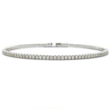 Brand New 14k White Gold and 1.4cttw Diamond Flex Bangle Bracelet 7"