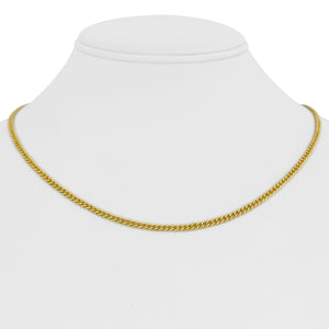 24k Pure Yellow Gold 15g Solid Thin 2.5mm Curb Link Chain Necklace 18"