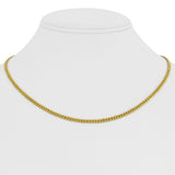 24k Pure Yellow Gold 15g Solid Thin 2.5mm Curb Link Chain Necklace 18"