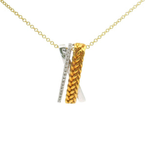 Brand New EFFY 14k Yellow and White Gold Diamond Pendant Necklace 18"