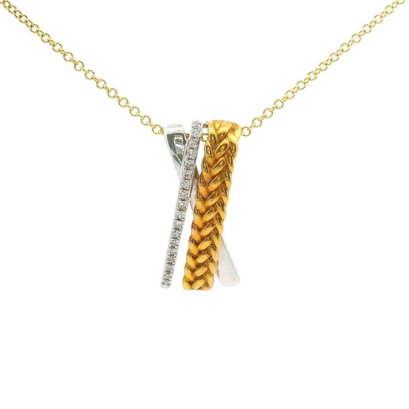 Brand New EFFY 14k Yellow and White Gold Diamond Pendant Necklace 18