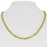 24k Pure Yellow Gold 15.3g Diamond Cut 3.5mm Open Cylinder Link Necklace 20"