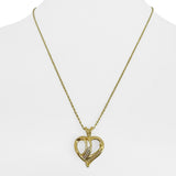 14k Yellow Gold and Diamond 5.4g Ladies Heart Pendant Necklace 18"