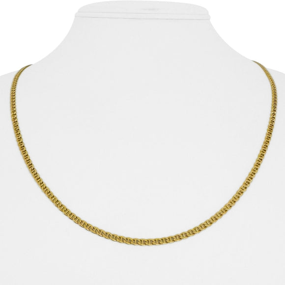 18k Yellow Gold 7.1g Hollow 2.5mm Gucci Mariner Link Chain Necklace Italy 21