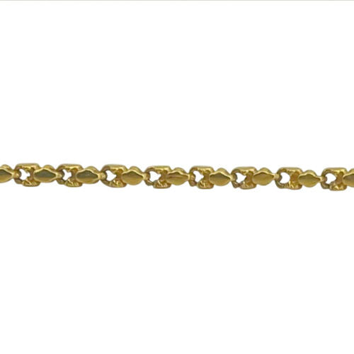 24k Pure Yellow Gold 15g Thin 1.5mm Twisted Nugget Style Chain Necklace 19"
