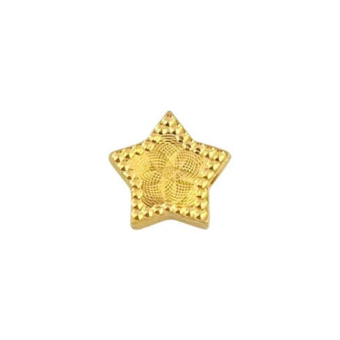 24k Pure Yellow Gold 1.2g Beaded Star Slide Charm