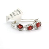 Brand New Ruby and Diamond Fancy Band Ring in 14k White Gold Size 6.5