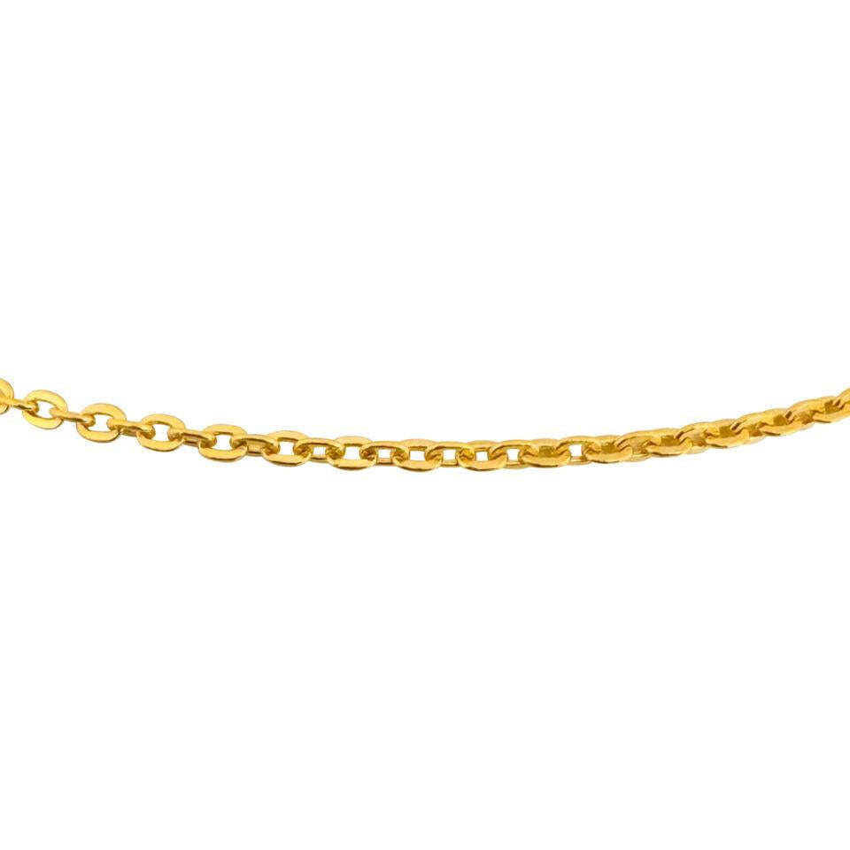 24k Pure Yellow Gold 12.3g Solid Thin 2.5mm Cable Link Chain Necklace 18"