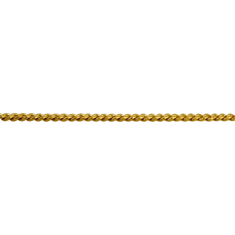 24k Pure Yellow Gold 9.8g Solid Ladies 3mm Curb Link Bracelet with Heart 6.5"
