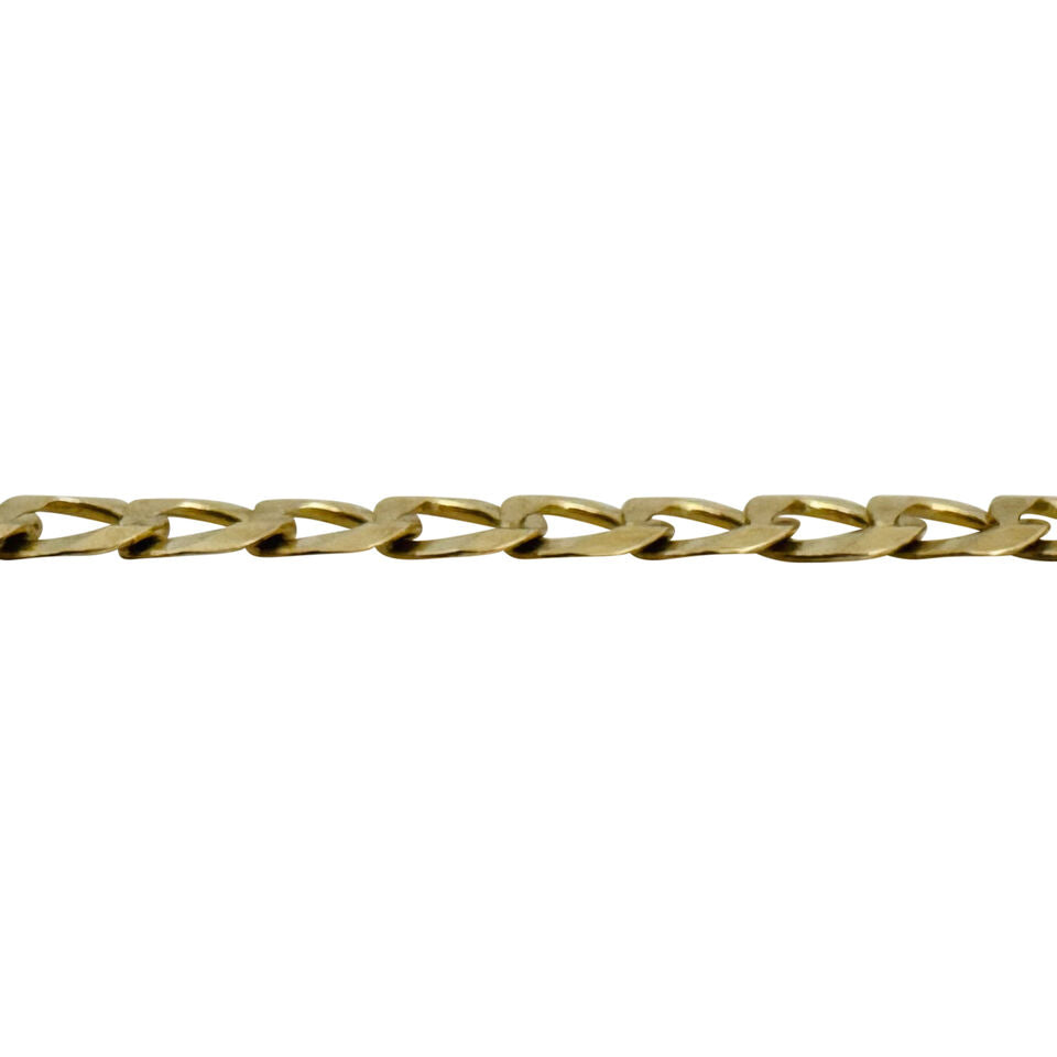 14k Yellow Gold 34.3g Men's Hollow 8mm Curb Link Chain Necklace 22"