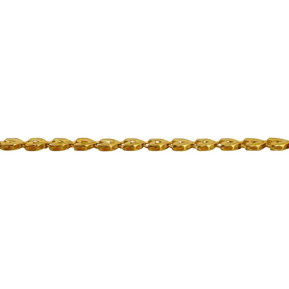 24k Pure Yellow Gold 12g Ladies Diamond Cut 4mm Fancy Link Necklace 15"