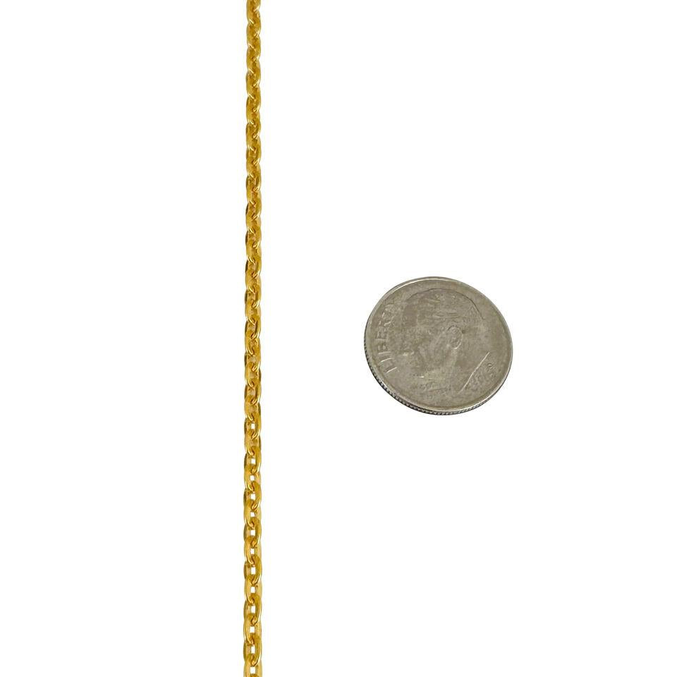 24k Pure Yellow Gold 12.3g Solid Thin 2.5mm Cable Link Chain Necklace 18"