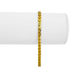 24k Pure Yellow Gold 7.4g Solid 3.5mm Diamond Cut Heart Link Bracelet 7"