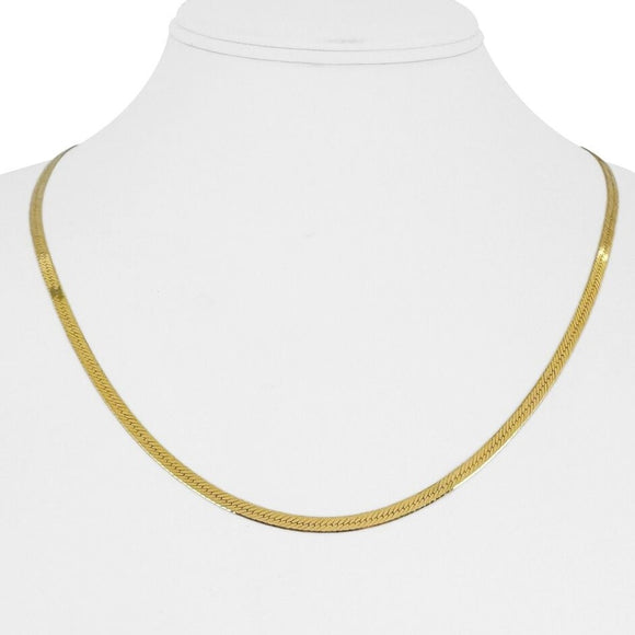 18k Yellow Gold 6.5g Solid Thin 3mm Herringbone Link Chain Necklace Italy 20