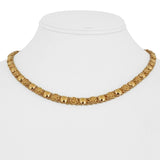 19k Portuguese Yellow Gold 25.3g Ladies 5.5mm Fancy Link Beaded Necklace 17"
