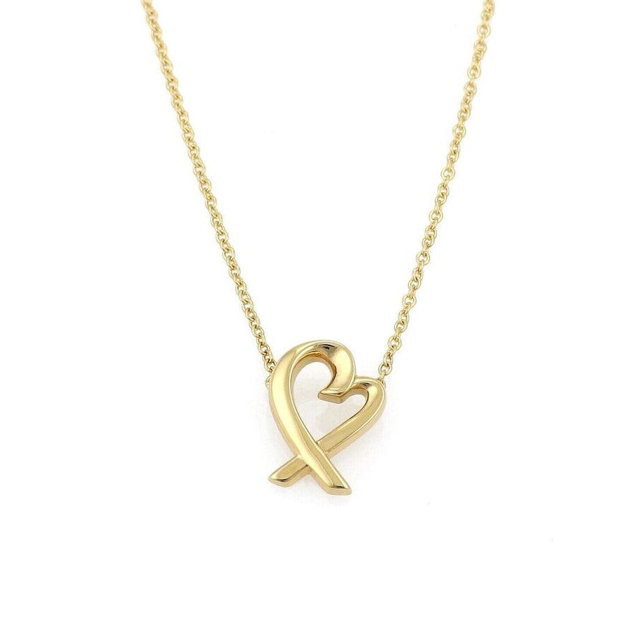 Tiffany & Co. Picasso 18k Yellow Gold Small Loving Heart Pendant Necklace 16"