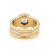 Chopard Happy Diamond 18k Yellow Gold Diamond Bezel Ribbed Band Ring Size 7