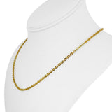 24k Pure Yellow Gold 12.3g Solid Thin 2.5mm Cable Link Chain Necklace 18"