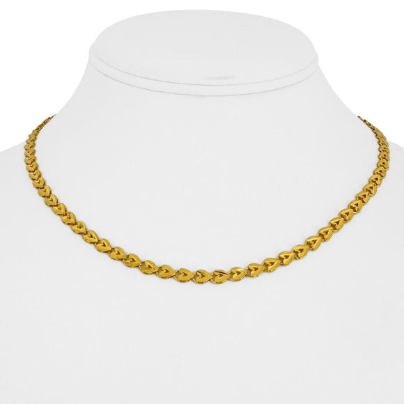 24k Pure Yellow Gold 12g Ladies Diamond Cut 4mm Fancy Link Necklace 15