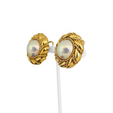 Mikimoto 18 Karat Yellow Gold and  Mabe Pearls Earclips