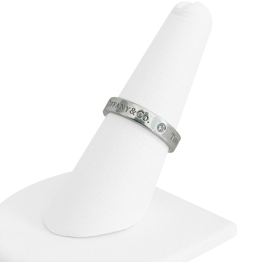 Tiffany & Co. Platinum and Diamond 4mm Band Ring Size 5.75