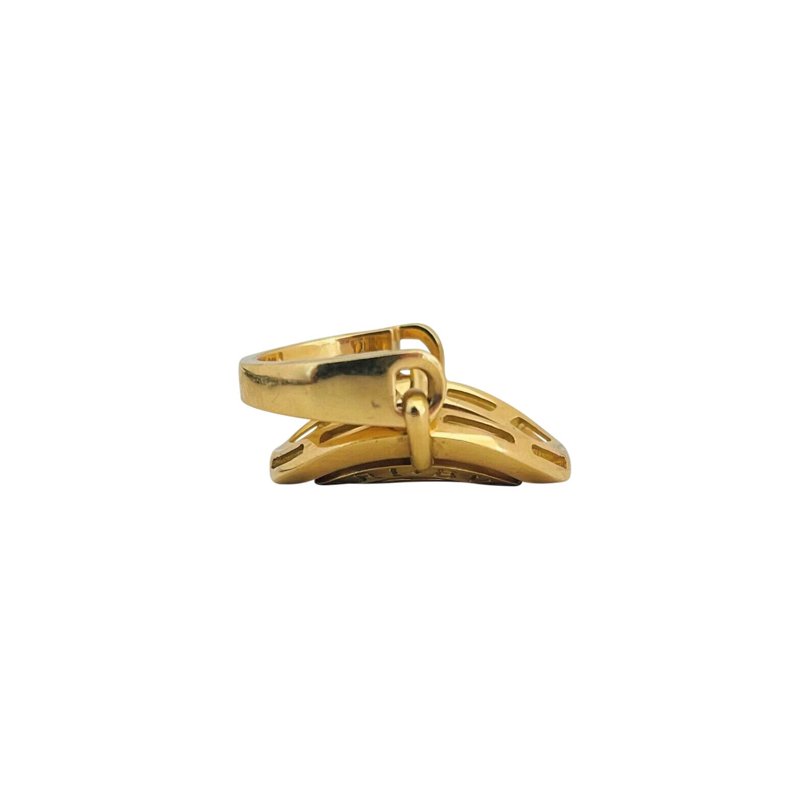 Bvlgari Women's 18K Gold Logo Ring - Yellow Gold - Size 6.5