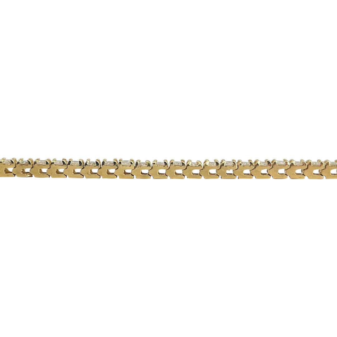 14k Yellow Gold and 5cttw Diamond Tennis Bracelet 6.75"