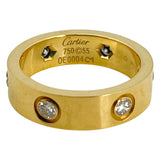 Cartier 18k Yellow Gold and 0.50ct Six Diamond Love Band Ring Size 55