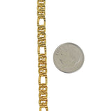 24k Pure Yellow Gold 19.4g Solid Diamond Cut 5mm Figaro Link Bracelet 7"