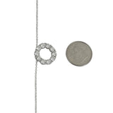 Roberto Coin 18k White Gold 1.43cttw Diamond Circle Pendant Necklace Italy 17.5"