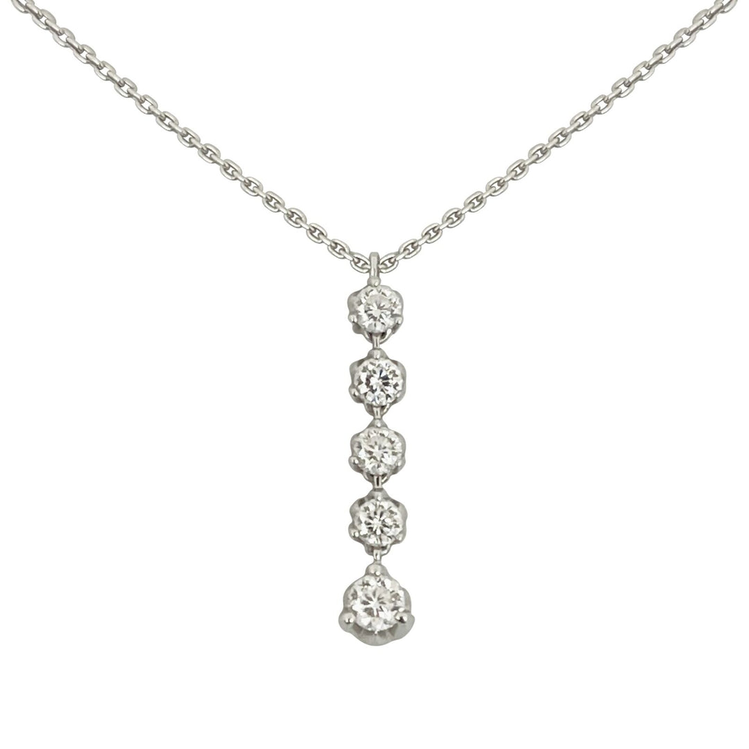Roberto Coin 18k White Gold and 0.62ctw Diamond Pendant Necklace Italy 16.5"