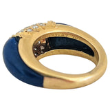 Van Cleef & Arpels Vintage Diamond and Lapis Lazuli Philippine Ring Size 3