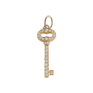 Tiffany & Co. 18k Rose Gold and Diamond Mini Key Pendant