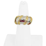 Roberto Coin 18k Yellow and White Gold Two Tone Half Band Ring Italy Size 5.5